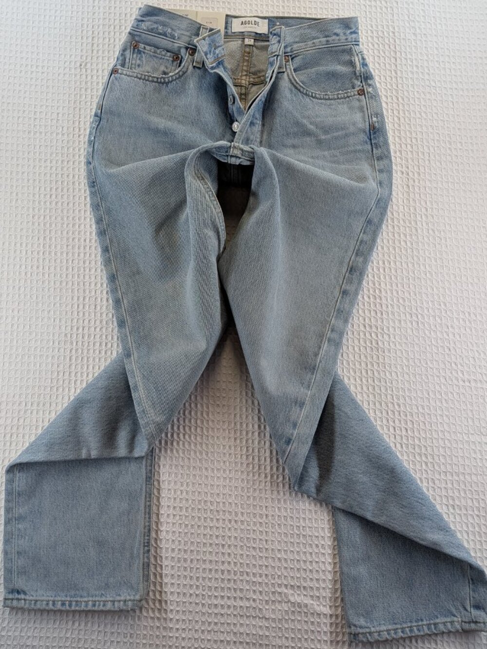 NWT AGOLDE 90s Pinch Waist Straight Soundwave 24 - Picture 16 of 16